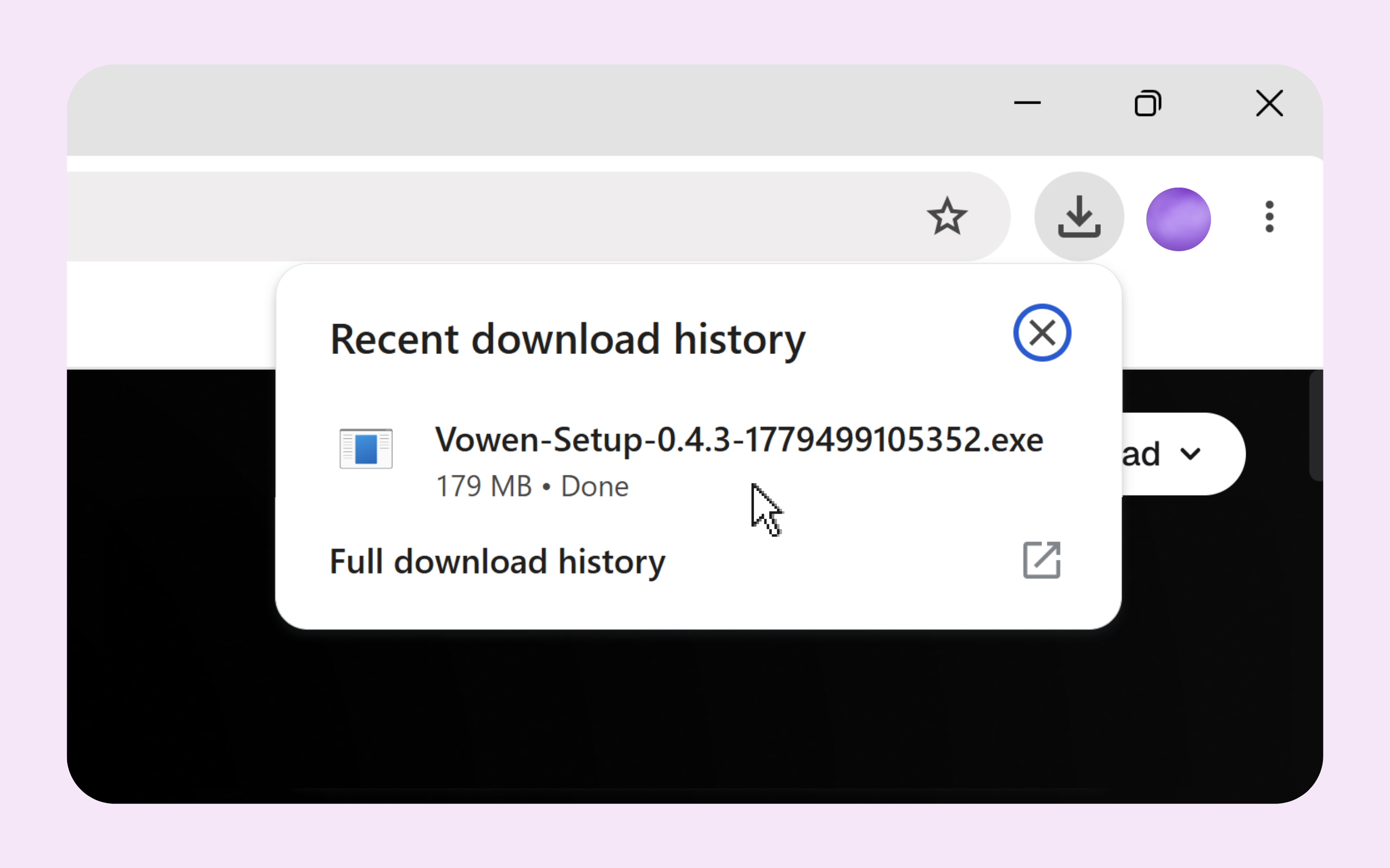 Open Vowen Setup from Downloads